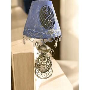 Rustic Primitive Farmhouse Metal Chicken Rooster Tea Light Lamp Candle Holder